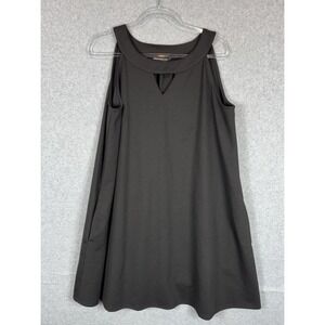 Sharagano Dress Womens 14P Black Sleeveless Keyhole‎ Neck A-Line Petite Stretch
